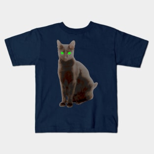 Black Ghostly Cat Kids T-Shirt